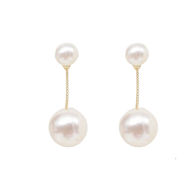 2023 New Young Girls Pearl Pendant Back Hanging Style Elegant Earrings Simple and Versatile Jewelry Accessories for Women‘s Ear