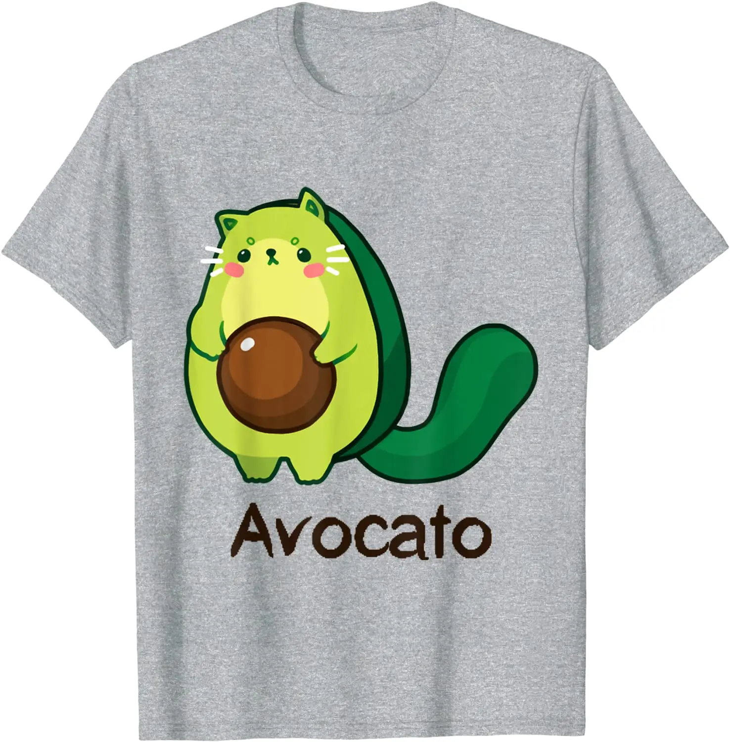 Avocato Avocado Cat Avogato Kitten Kitty Whiskers Cute Funny T-Shirt comfortable T Shirt Fashion Tops Shirts Cotton Men Gift