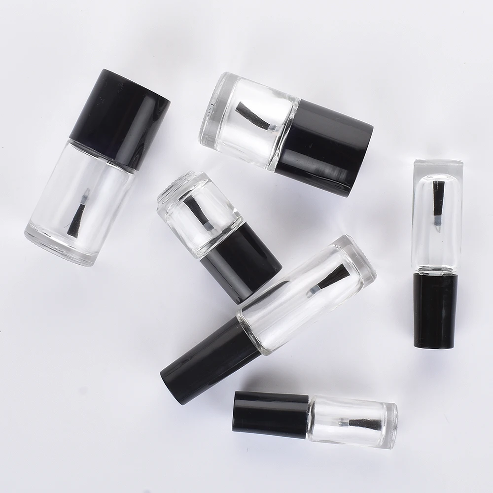 10-50pcs/lot 2ml-15ml Empty Glass Nail Polished Bottles With Brush High Transparent Glass Nail Polish Bottle Cosmetic Container