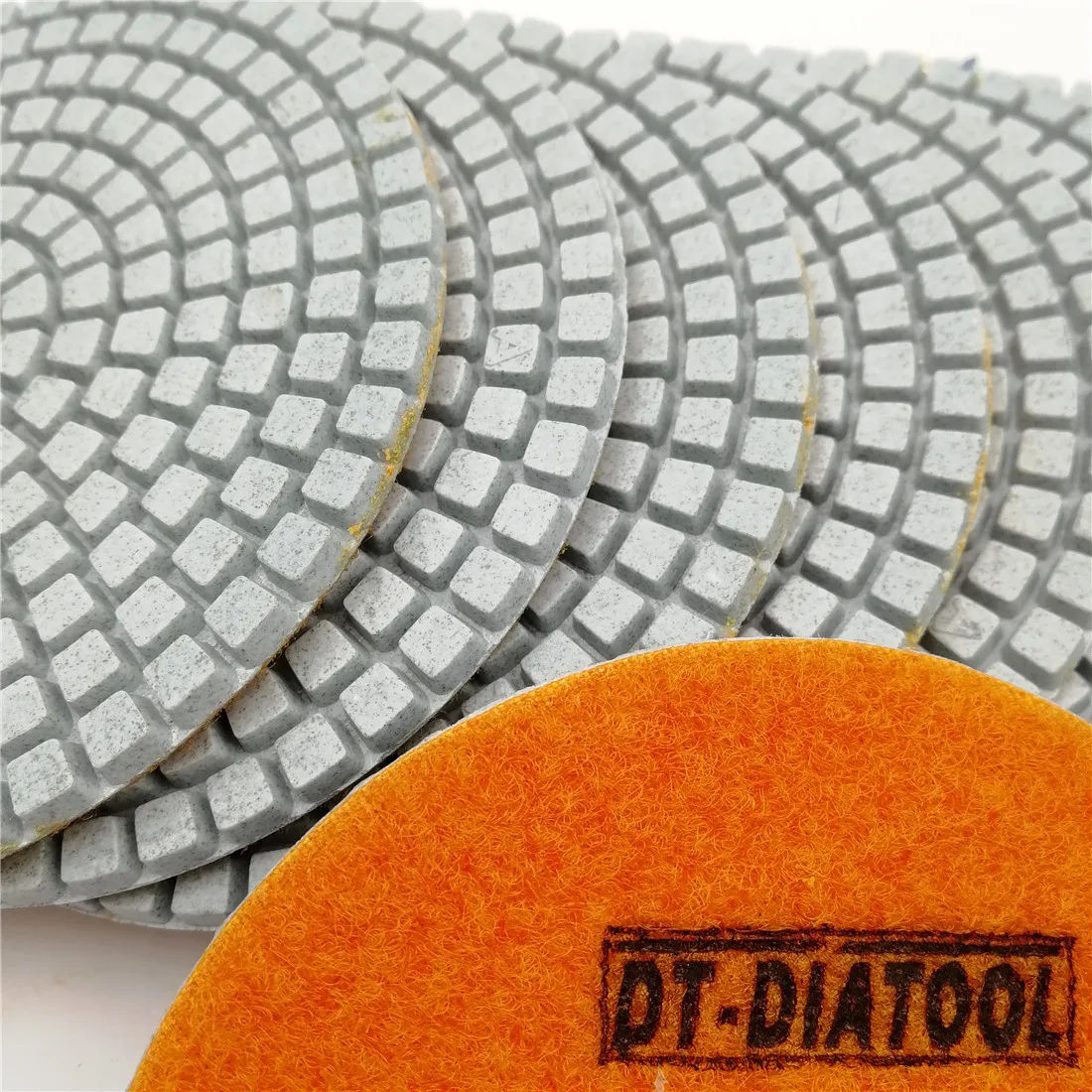 DT-DIATOOL 10pcs Diameter 4"/100mm Diamond Wet Polishing Pads #200 White Resin Bond Natural Stone Granite Marble Sanding Discs