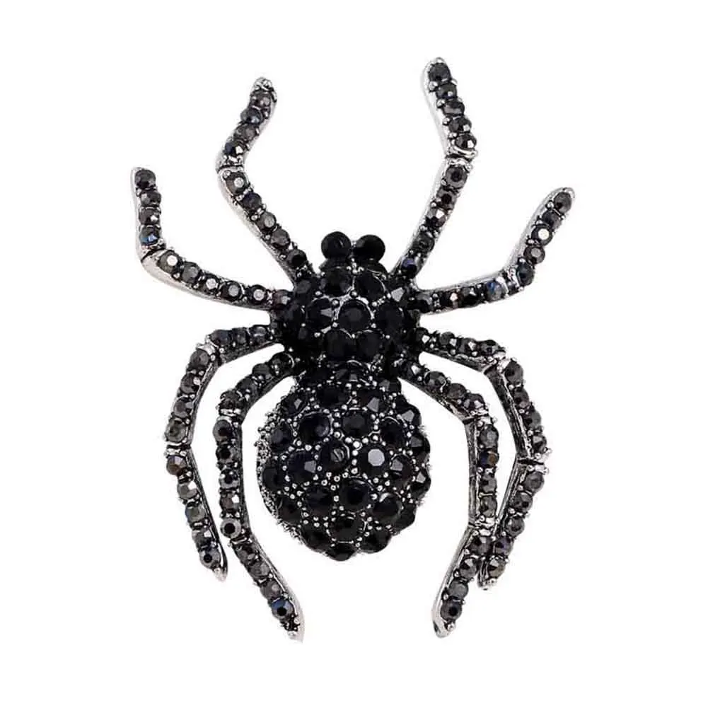 Vintage Women Rhinestone Inlaid Spider Brooch Pin Bag Badge Lapel Jewelry Gift серебряные брошки prendedor mujer 2020