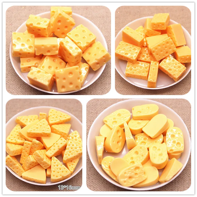 20pcs Cute 3D Simulation Cheese Resin Miniature Food Art Supply DIY Decorative Craft Scrapbooking Accessories