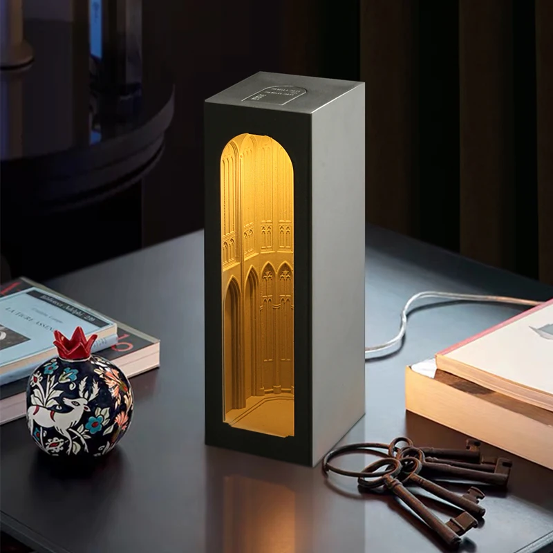 

Cologne cathedral table lamp architectural night light designer cement table lamps Nordic art deco simpl dimmer bedside lamps