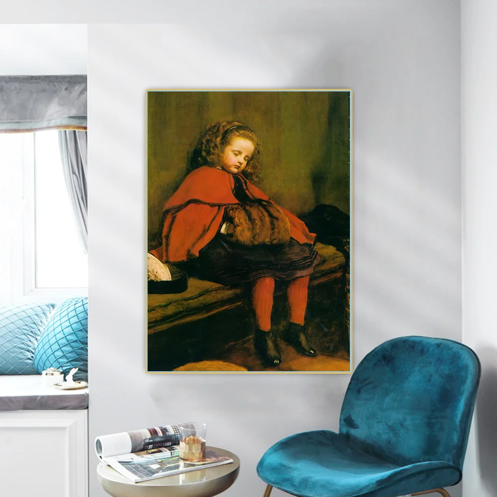 John Everett Millais《My Second Sermon》Canvas Oil Painting Artwork Poster Picture Wall Hanging Decor Home Living Room Decoration