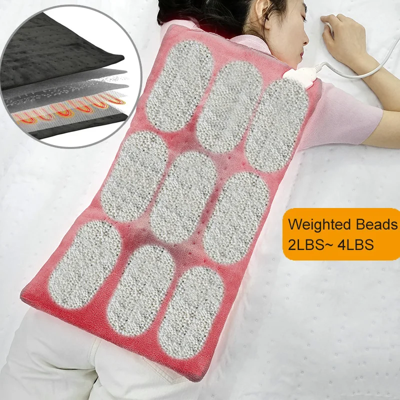12x24 ''Große Größe Massage Heizung Pad Für Lower Back Pain Relief Wärme Therapie Elektrisch Beheizt 2Ibs Gewichteten vibrieren Wärmer Pads