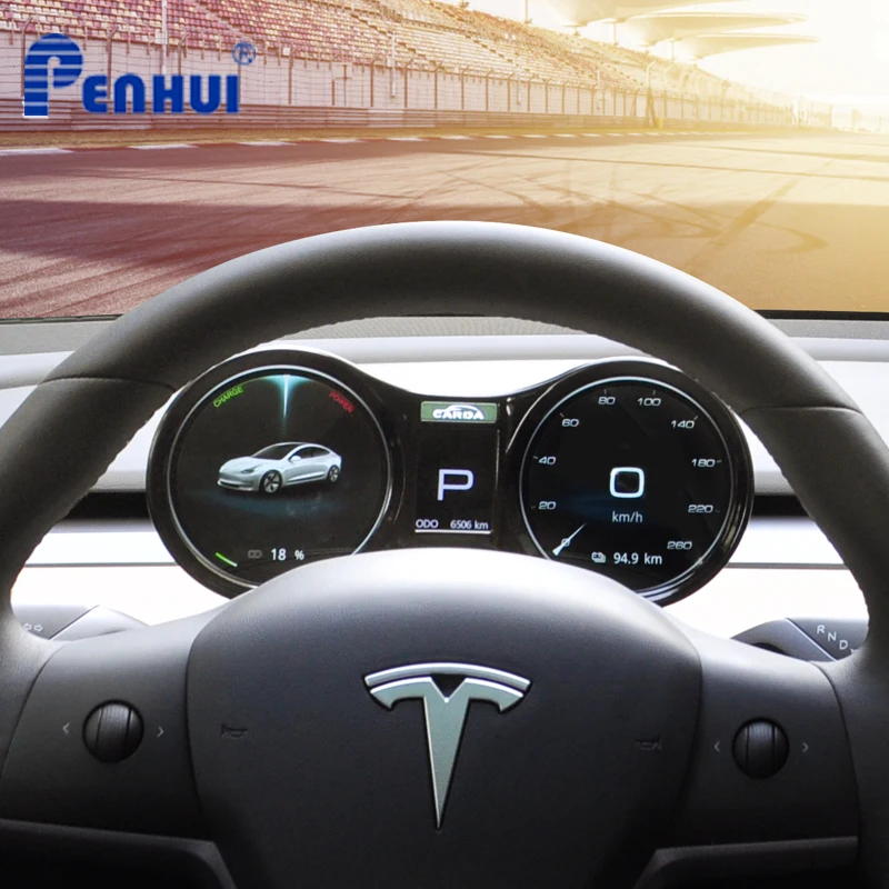 Modifica del cruscotto multimediale dello strumento a grappolo LCD HUD per auto per Tesla Model Y/ Model 3 pannello multimediale