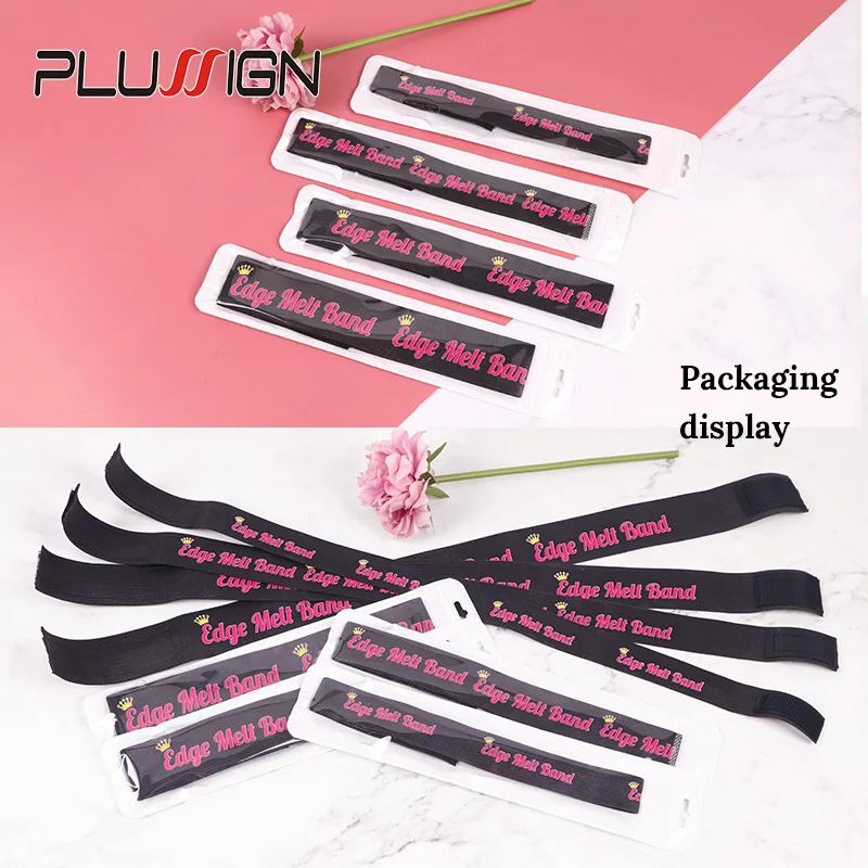 Plussign Lace Melt Band For Edge 2Pcs Elastic Band With Printed Logo For Lace Wigs Edge Slayer Wig Strap Band Wig Accossories