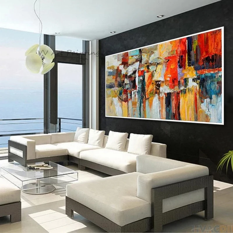 The Color Abstract Oil Painting Handmade Canvas Oil Paintings Creative Shadow on Canvas Picture Knife Brush Palette Painting