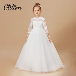 Applique Flower Girl Dress For Children Pageant Wedding Banquet Ceremony Birthday Evening Party Ball Celebration Event Prom