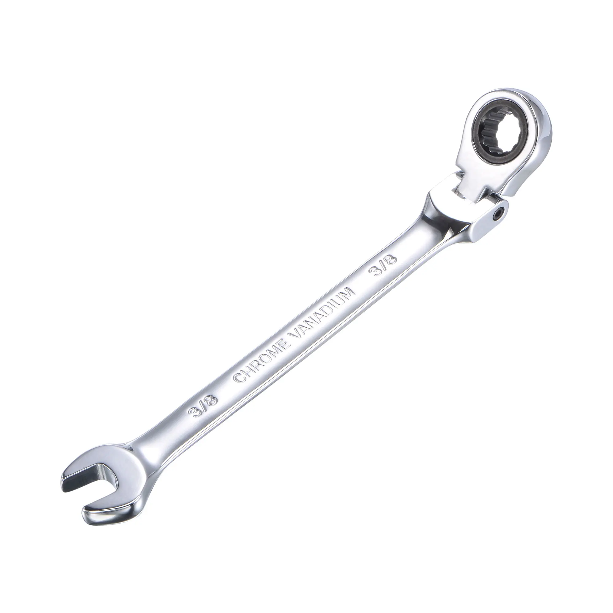 

3/8Inch Flex-Head Ratcheting Combination Wrench Cr-V Ratchet Wrenches 72Teeth 12Point Ratchet Box Ended Spanner Repair Hand Tool