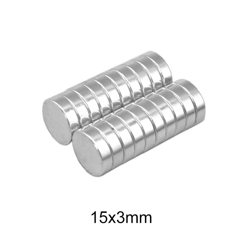 5/10/20/50/100pcs 15x3 Search Minor Magnet Dia 15mm x 3mm Bulk Small Round Magnetic 15x3mm Neodymium Disc Magnets 15*3