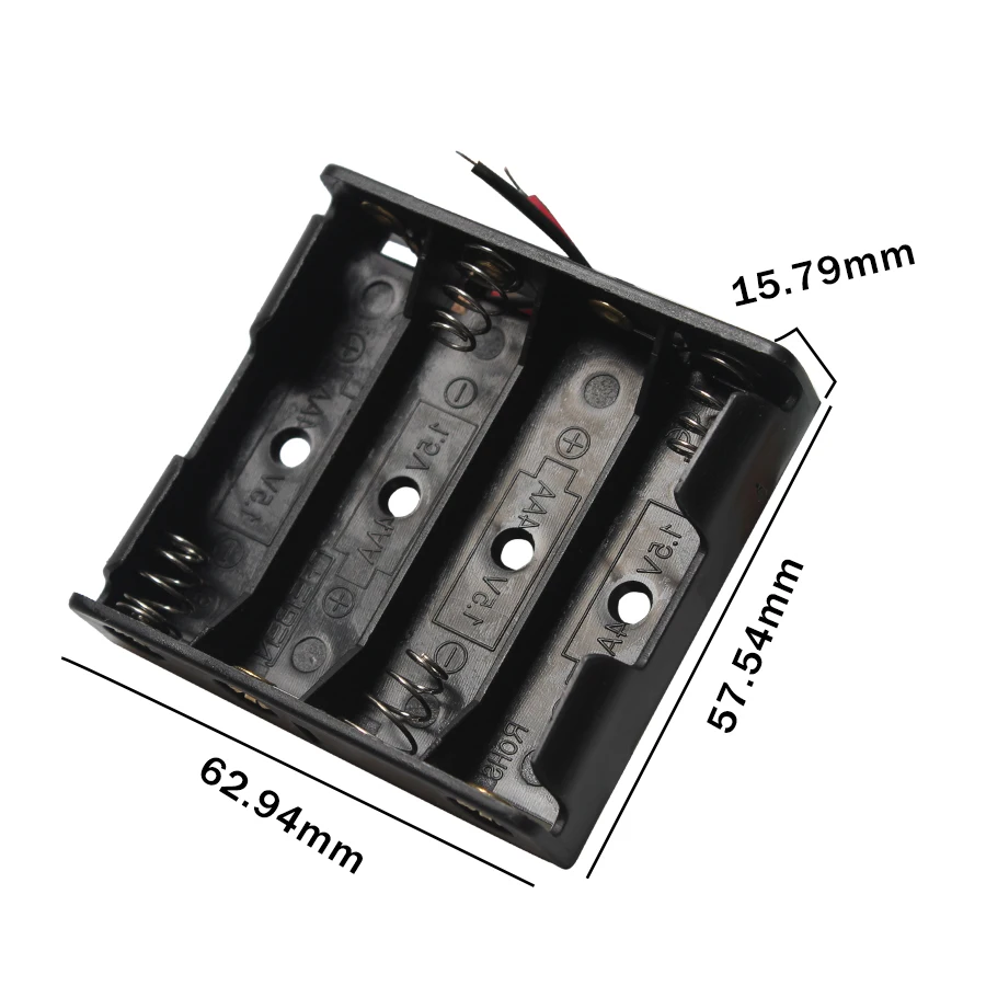 1Pcs 2x 3x 4x 5x 6x 8x 10x AA Size Battery Holder Case Box With Leads No Cover&Switch Batteries Organizer Plastic Storage