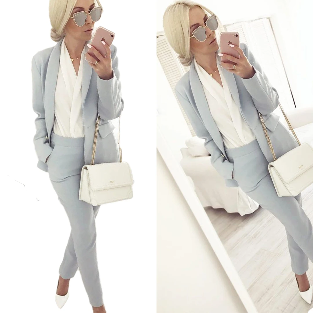 

Shawl Laple Women Suits Smart Casual Office Lady Pants Jacket Custom made Business Party Wedding Blazer Coat 2 Pieces