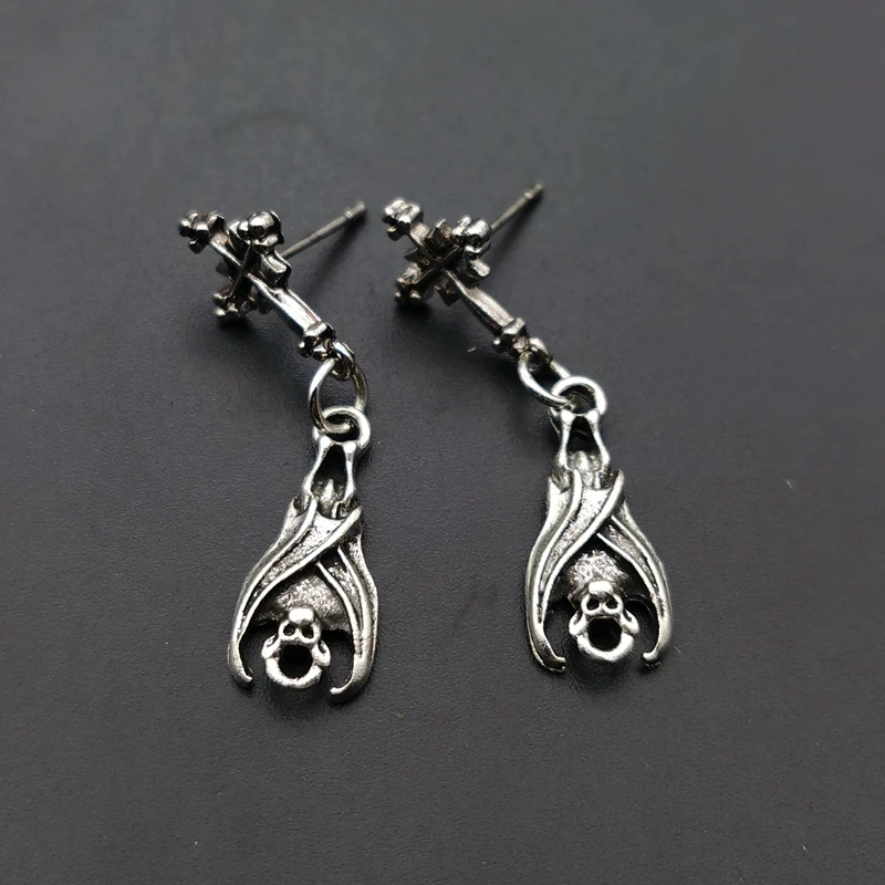 Indie Gothic Little Bat Earrings Jewellery Punk E Girl Aretes Aros Aesthetic Grunge Goth Goblincore Accessories