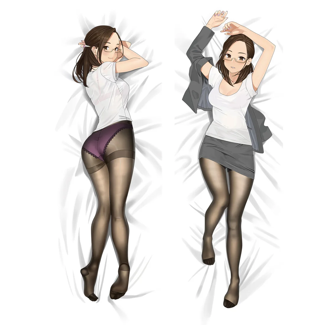 Anime Miru Tights Characters Sexy Ren Aikawa & Yuiko Okuzumi Pillow Cover Homi Moegi Dakimakura Hugging Body Pillowcase