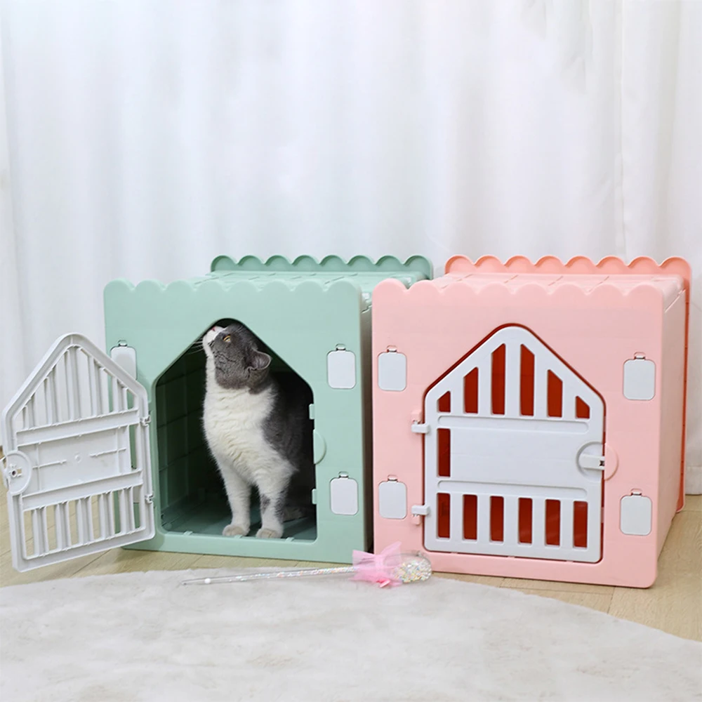Outdoor Waterproof Cat House All Seasons Plastic Pet Tent Easy Cleaning Kennel Nest for Cats and Small Dogs Prevent Wet