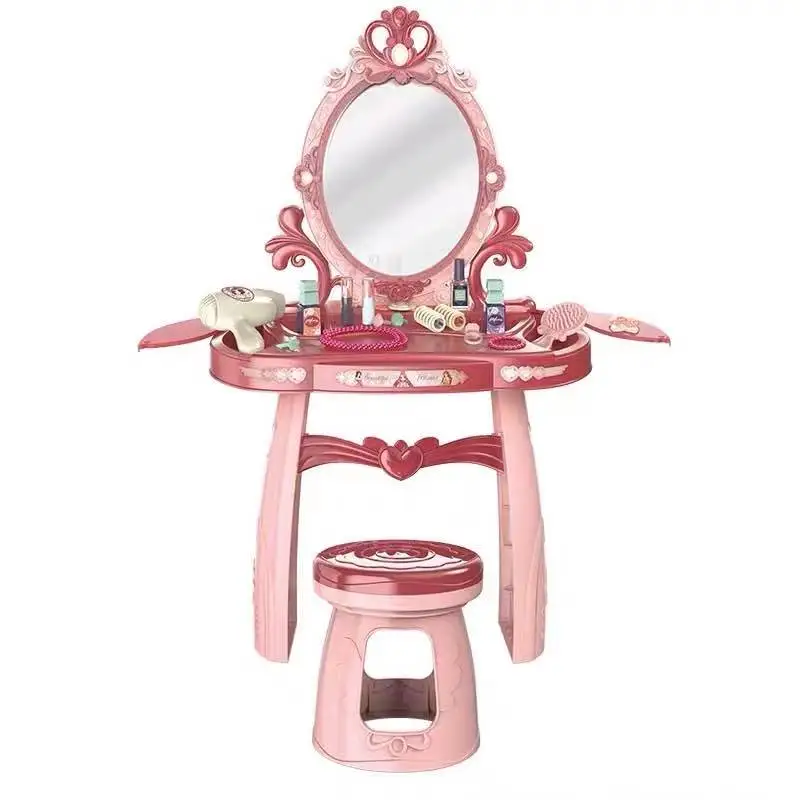 Children's Dressing Table Girl's House туалетный столик комод tocador juguete kommode Princess Bedroom Toy Cosmetics Box Set