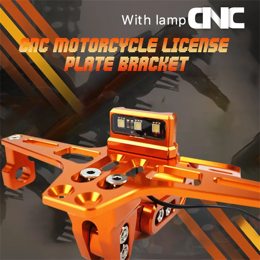 

Motorcycle Universal Adjustable Tail Tidy Rear License Plate Holder With Led Light for HONDA CBR 125R Registration Plate Holder