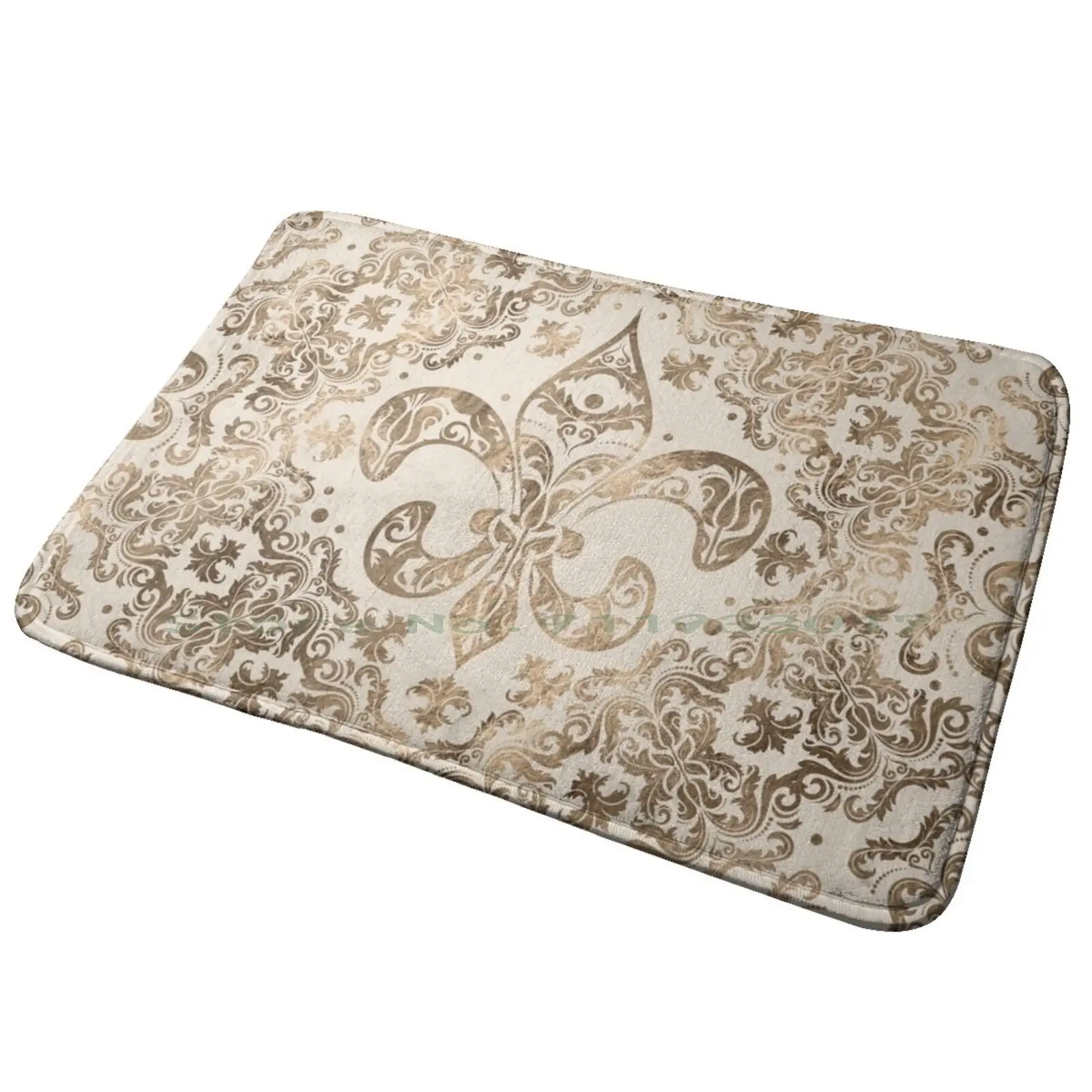 Fleur-De-Lis Ornament-Pastel Gold Entrance Door Mat Bath Mat Rug Mv Agusta Stuff Mv Agusta Long Sleeve Mv Agusta Wallet Mv