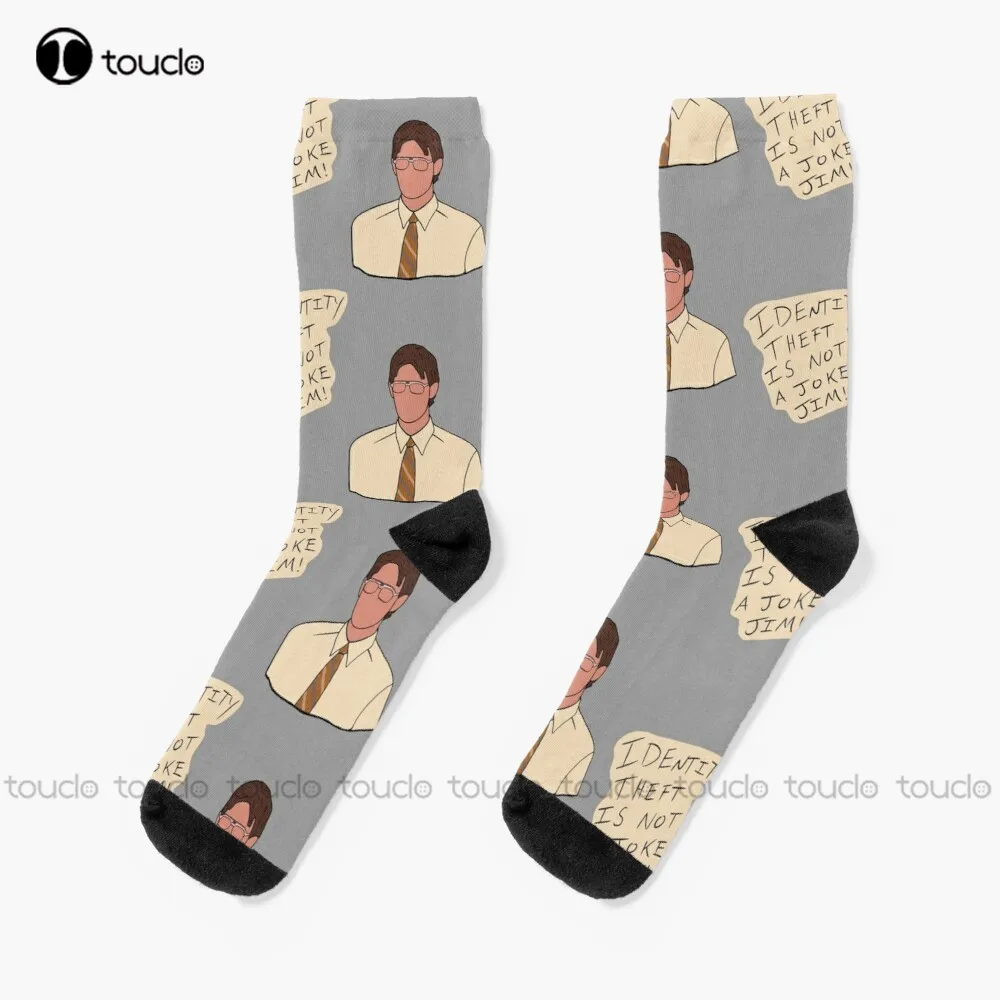 

Jim As Dwight (Identity Theft Is Not A Joke Jim!) Socks Kawaii Socks Personalized Custom Unisex Adult Teen Youth Socks