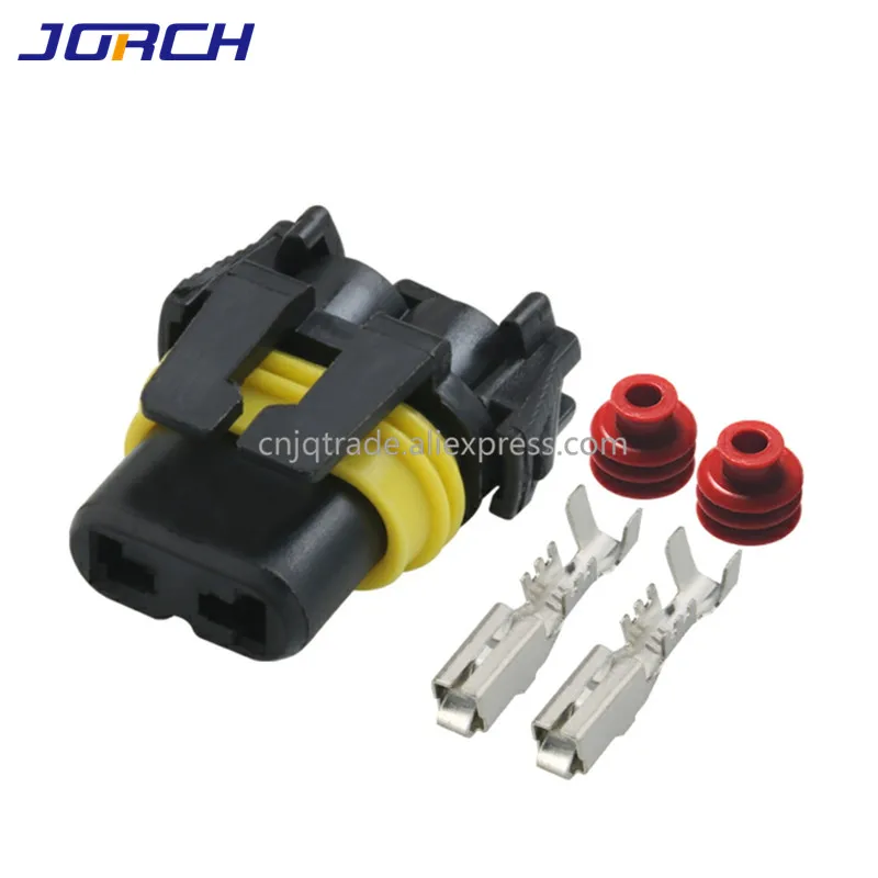 5 sets 2 Way  Car motorcycle Water proof connector housing 2.8mm DJ9005 terminal 2 core plug and socket forXenon headlights