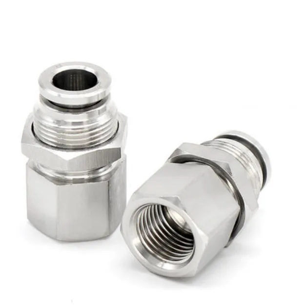 

10pcs PMF4-01,PMF4-02,PMF6-01,PMF6-02,PMF8-01,PMF8-02,PMF10-02,304 Stainless Steel Bulkhead Connector