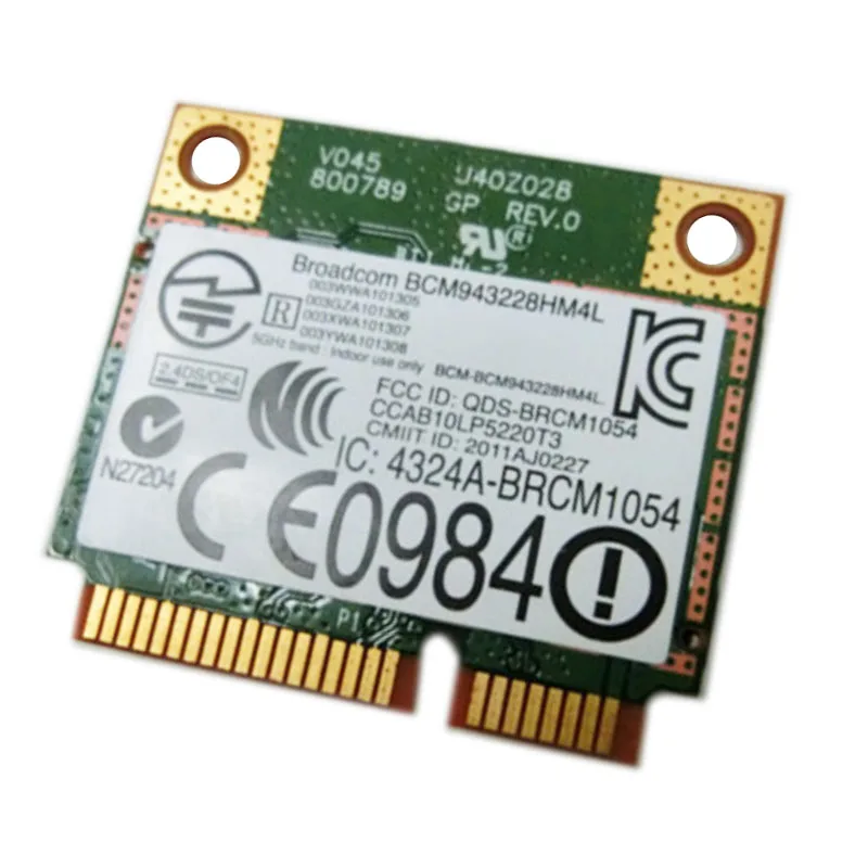 Broadcom Dw1530 Bcm943228hm4l 300m Notebook Wireless N Mini Pcie Half Wifi Card For Dell 300mbps 802.11abgn Internal Module