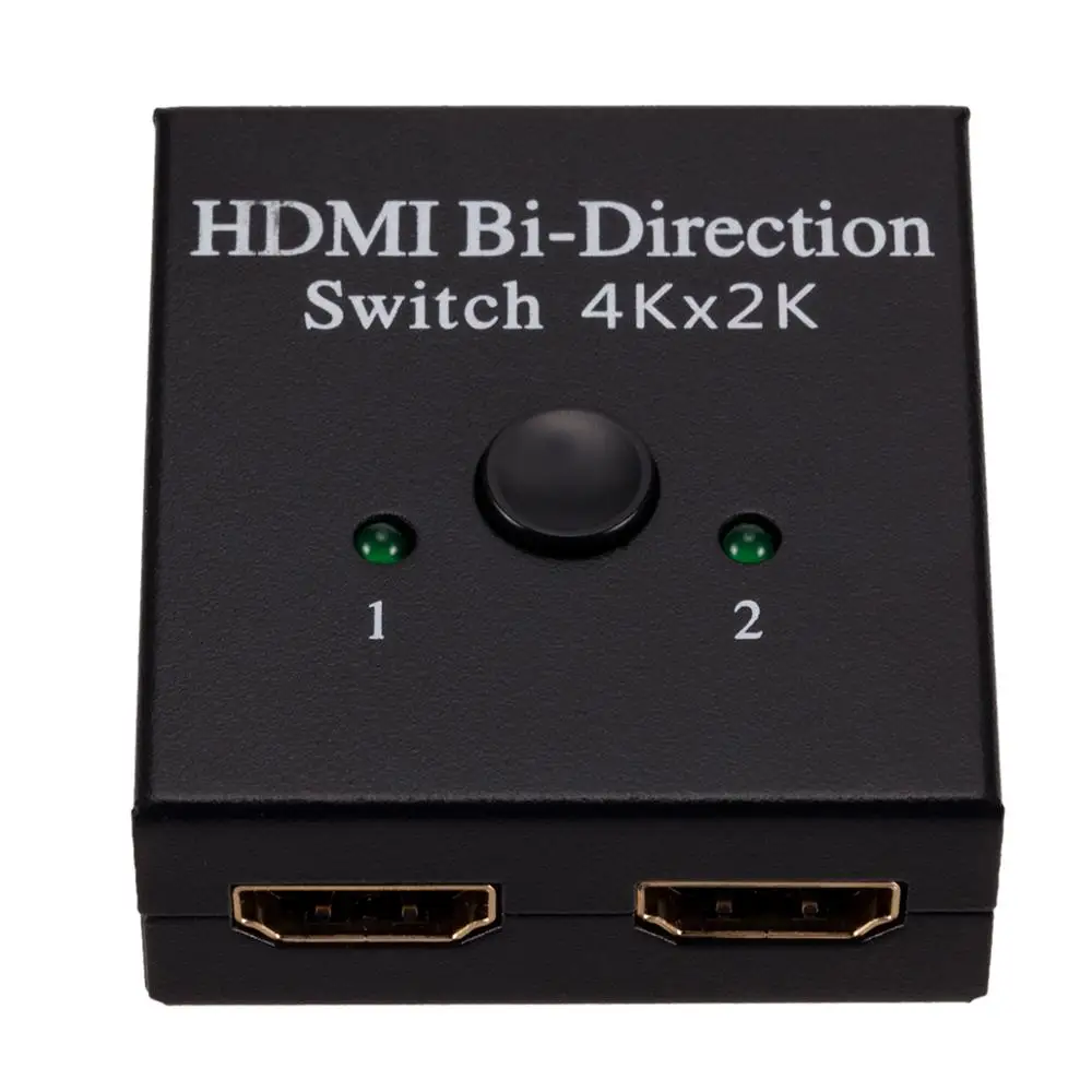 Grwibeou Switcher 4Kx2K UHD 2 Port Bi-directional Manual 2x1 1x2 HDMI AB Switch HDCP HDMI Splitter Supports 4K 1080P for Monitor