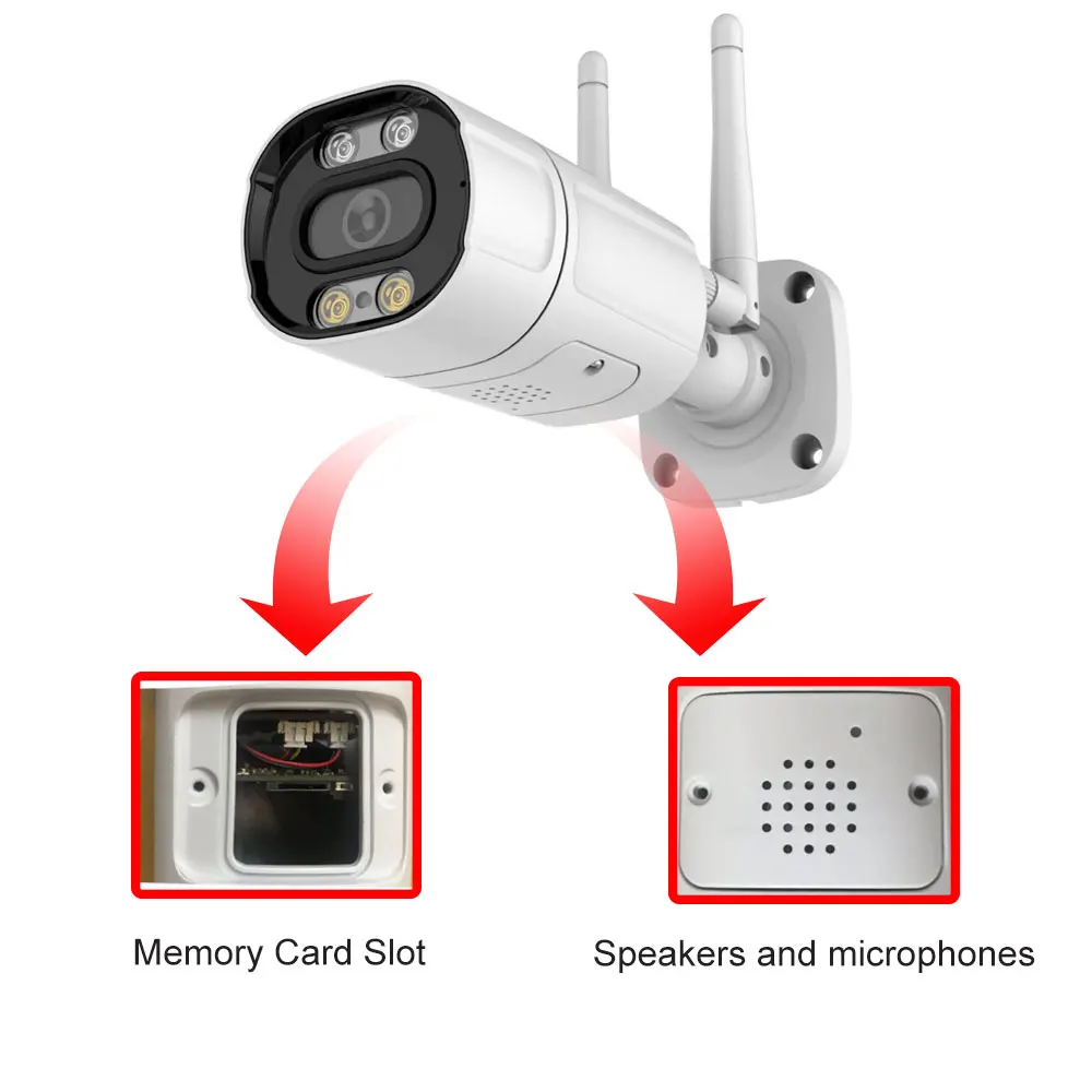 Security Camera Outdoor 5MP WiFi Camera Surveillance Cameras IP Camera with Two-Way Audio IP66 Waterproof Colorfull Night Vision