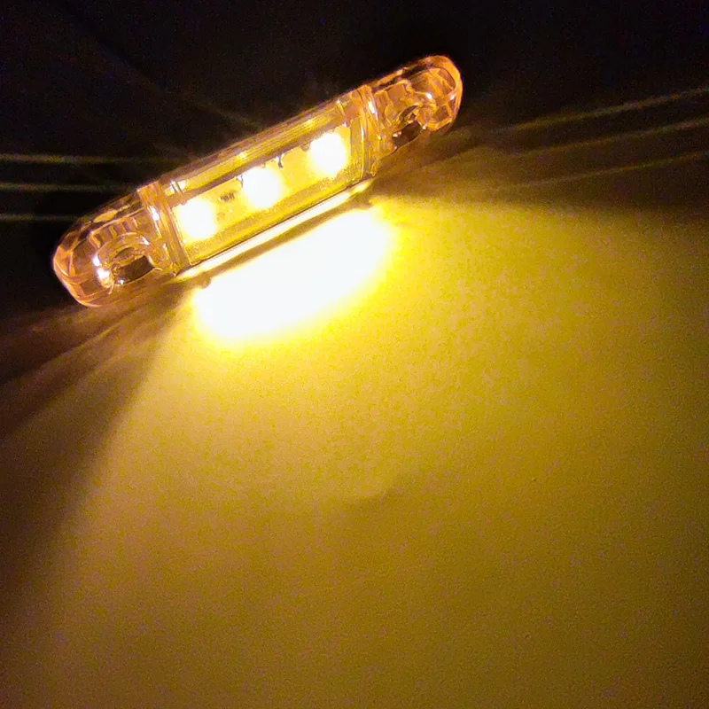 10 pces luz de advertência 3 conduziu a luz do caminhão de reboque do afastamento oval amarelo alaranjado conduziu a lâmpada de marcador lateral 12v