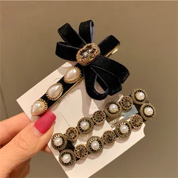 Fashion Women Girls Elegant Pearls Geometric Hair Clip Vintage Handmand Hair Ornament Hairpin Barrette Headband Hair Accessories