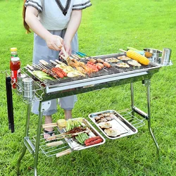 Joylive Stainless Steel Charcoal Grill Barbecue Tool for Yard BBQ Portable Free Installation BBQ Cooking Grid