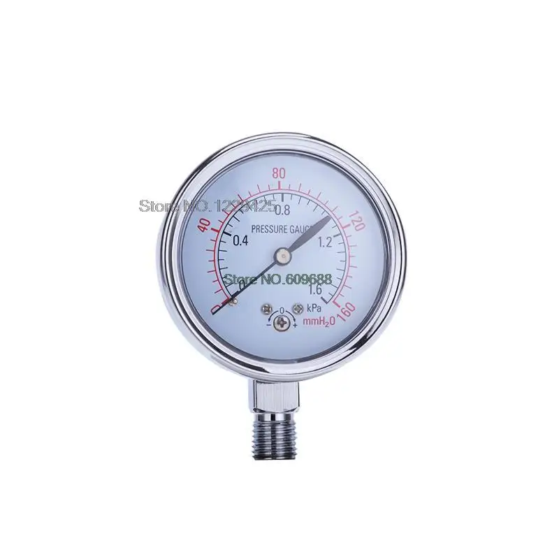 

YE-60 Diaphragm Pressure Gauge 0~6KPA Film Box Pressure Gauge Over Pressure Prevention Type Barometer