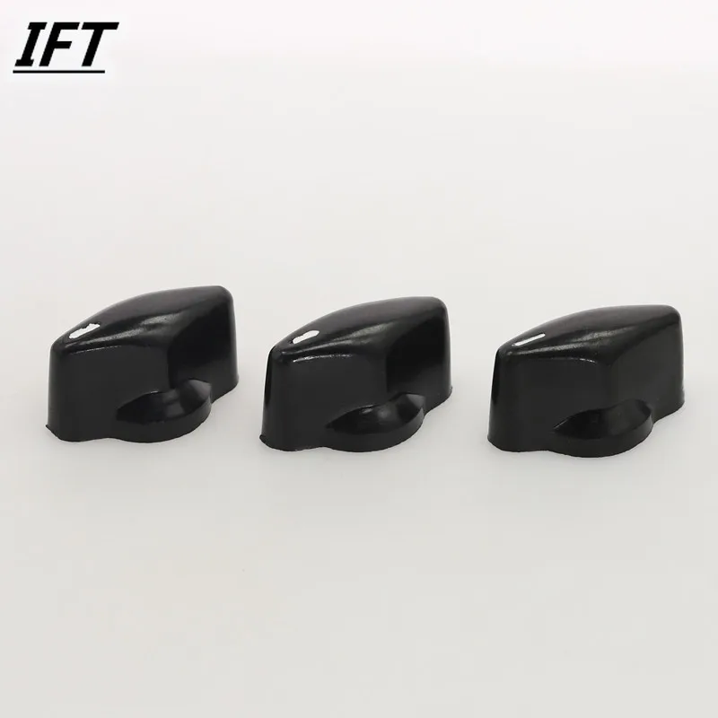 3pcs x Black Plastic Rotary Switch Knobs Cpas 6mm Dia Shaft Hole