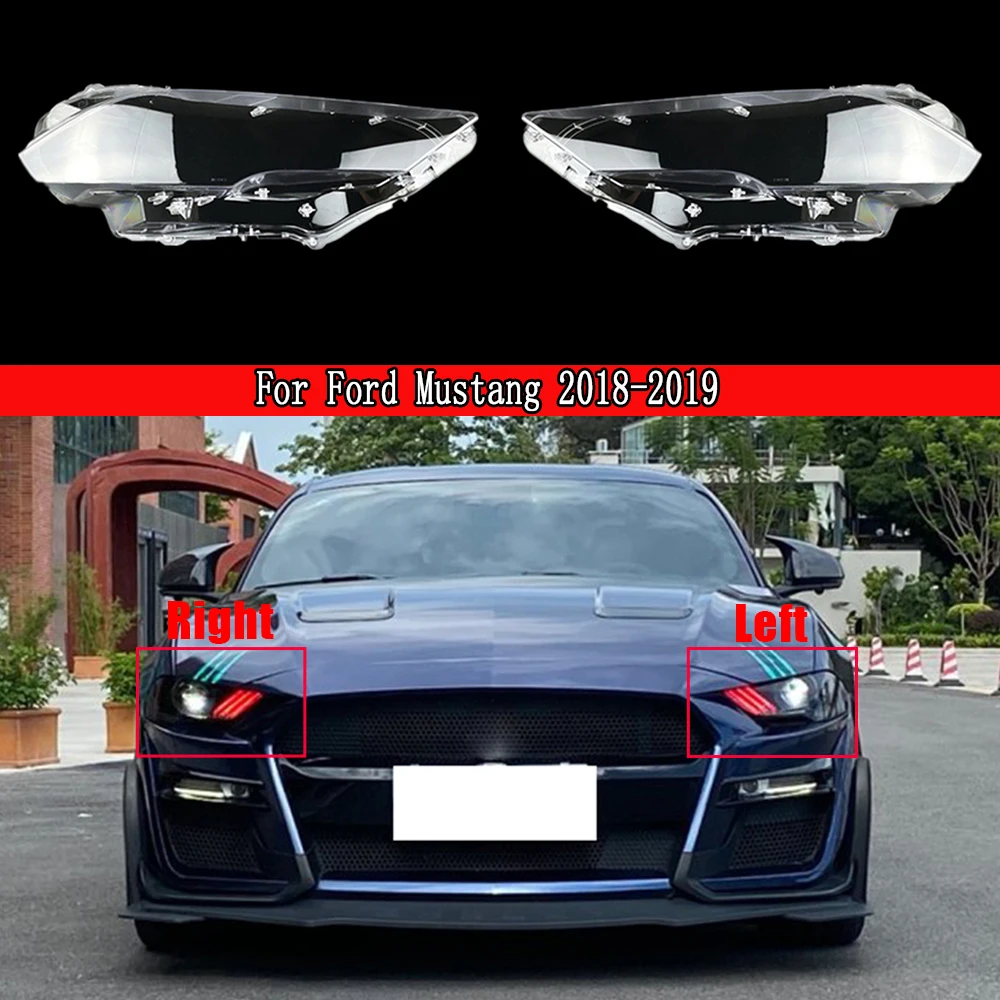 

Car Headlight Headlamp Light Glass Lens Case Auto Shell Cover For Ford Mustang 2018 2019 Car Replacement Auto Shell