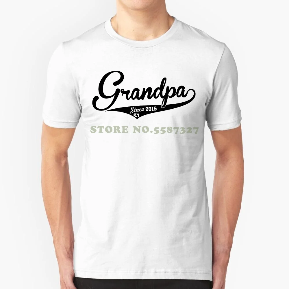 Round Neck Men Top Tee Grandpa Since 2015 T Shirt T Shirt Worlds Okayest Grandfather Shirt Shirtmandude T Shirts Coat Tops