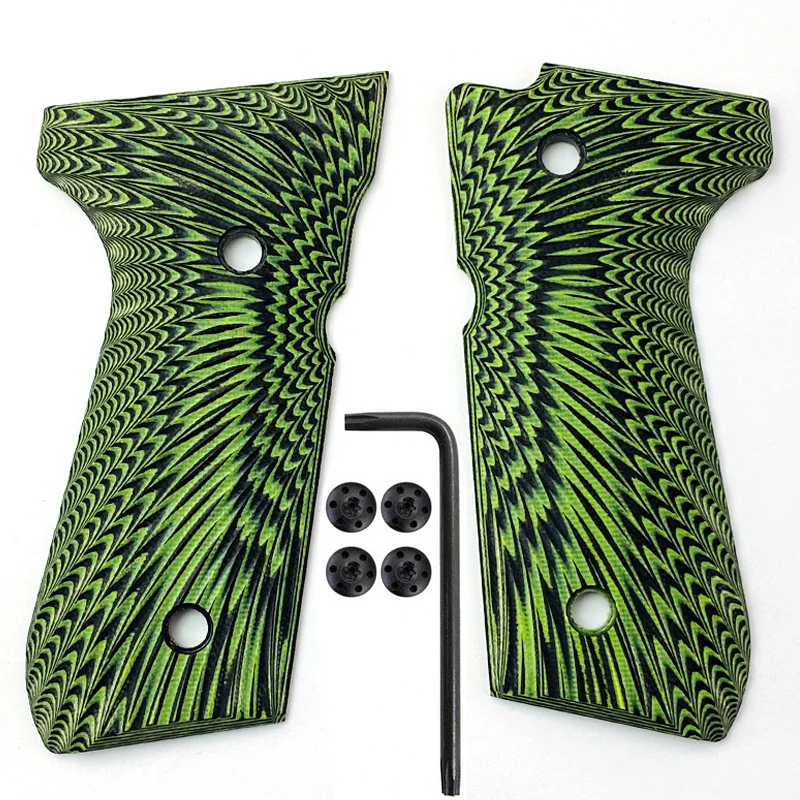 Imagem -03 - Apertos Beretta 92fs Apertos Tamanho Completo 92 fs m9 92a196a192 Inox Pistola Apertos Parafusos Incluídos Sunburst Textura Escalas Remendo Par G10