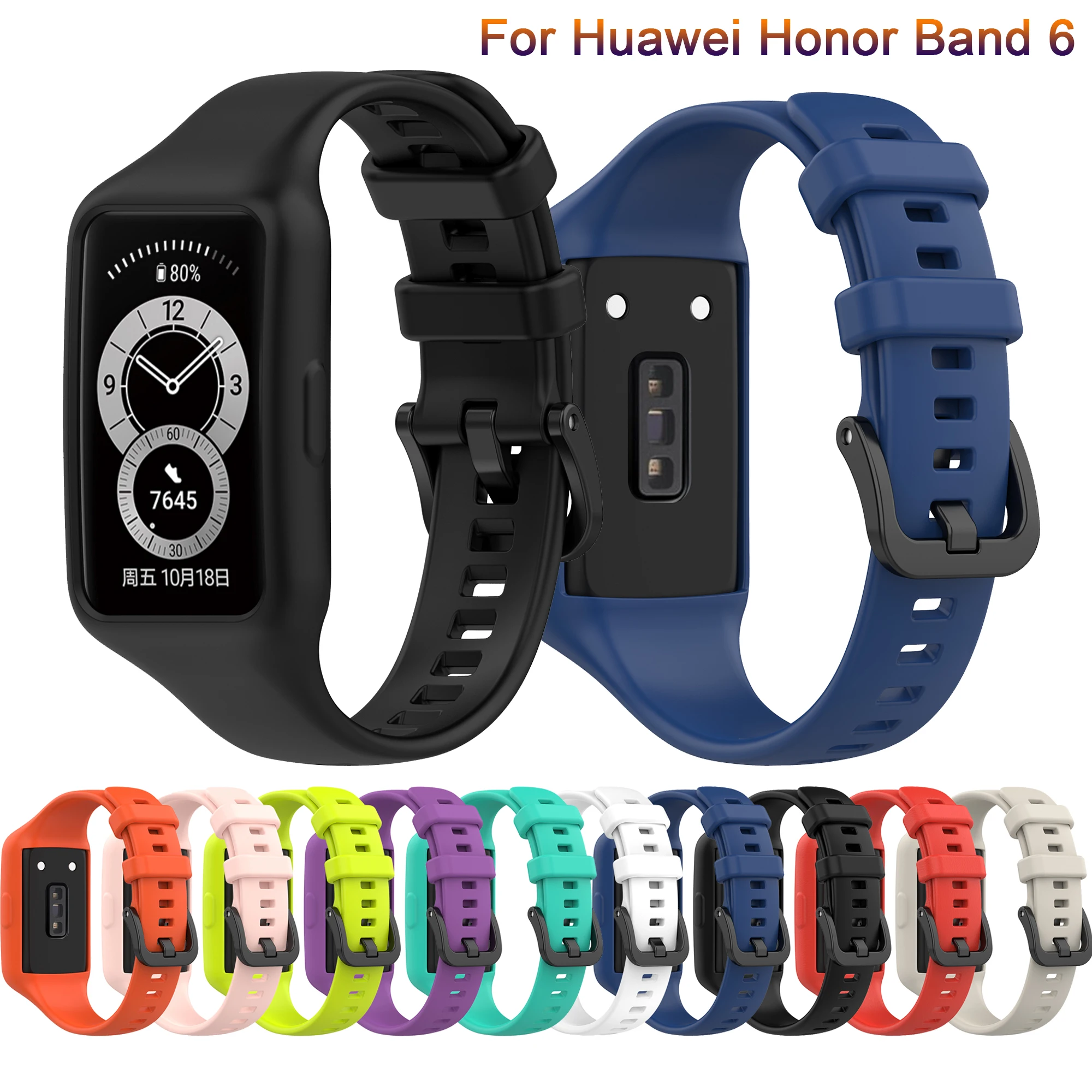 

Watchband For Huawei Honor Band 6 SmartWatch Wristband Sport Silicone Replacement belt For Huawei Band 6 Strap Bracelet Band hot