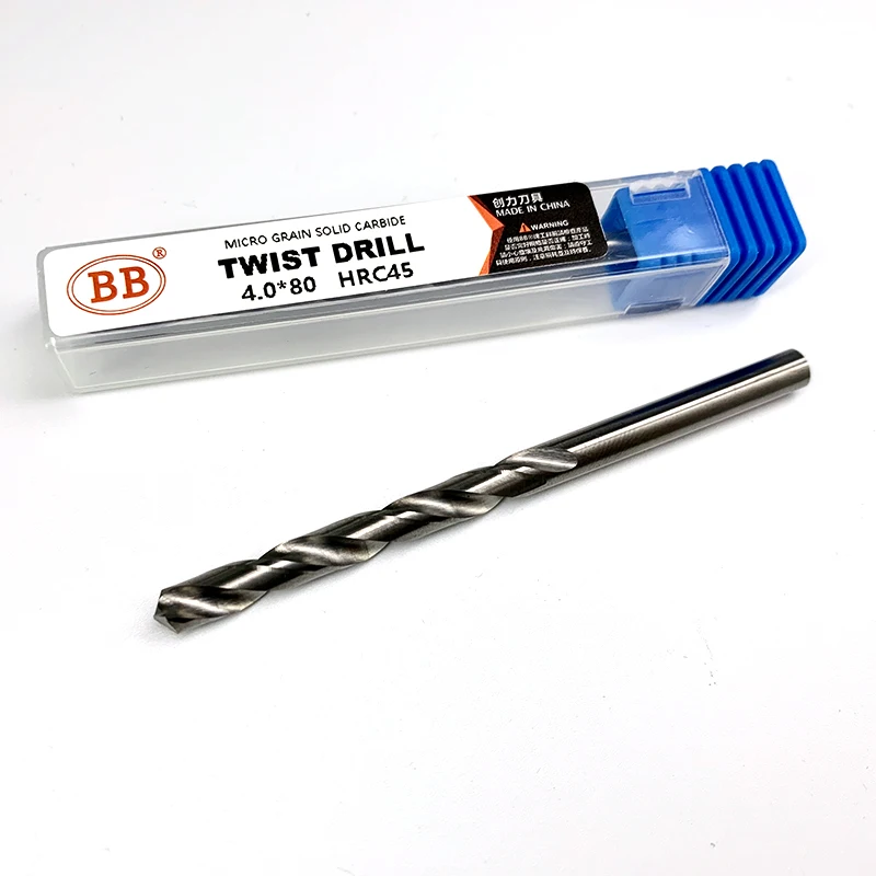 BB taladro de carburo sólido de 80mm de longitud, acero de tungsteno, procesamiento de agujeros CNC, 3-9mm para aluminio, acero, hierro fundido,