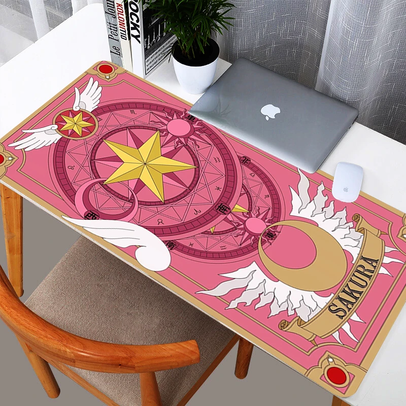 

Sakura Kuluo Card Gaming Mouse pad Large Size 90x40cm Anime Cardcaptor Sakura MousePad OverLocking Edge Computer Mat