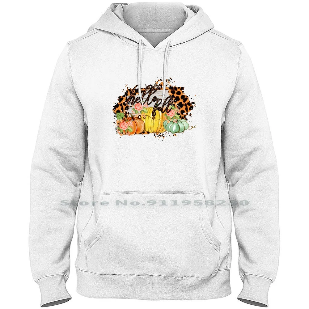 Hello Fall Hoodie Sweater Big Size Cotton Fall In Love Halloween Pumpkin In Love Flowers Floral Spice Hello Love Fall Ice Love