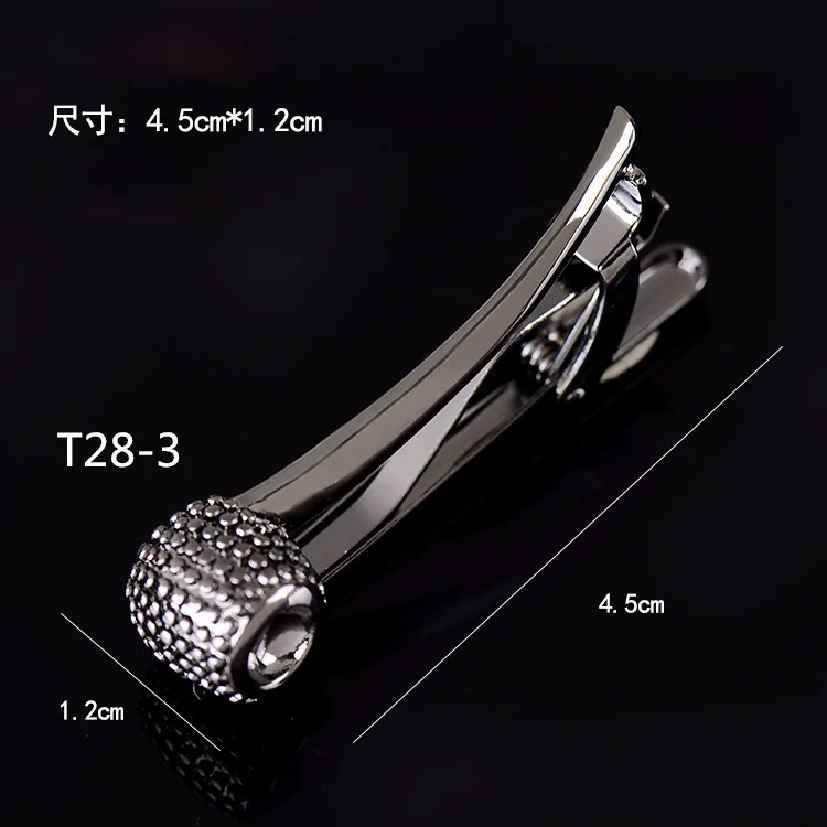 Hohe Qualität Metall Krawatte Clip Schwarz Farbe Gläser Feder Krawatte Clips Pin Luxulry Schmuck Geschenke für Männer Zubehör – Detail 3