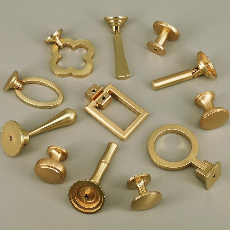 1x Furniture Door Handles and Knobs Brushed Brass Dresser Knob Drawer Handle Cabinet Door Handle Antique Kitchen Hardware Knob