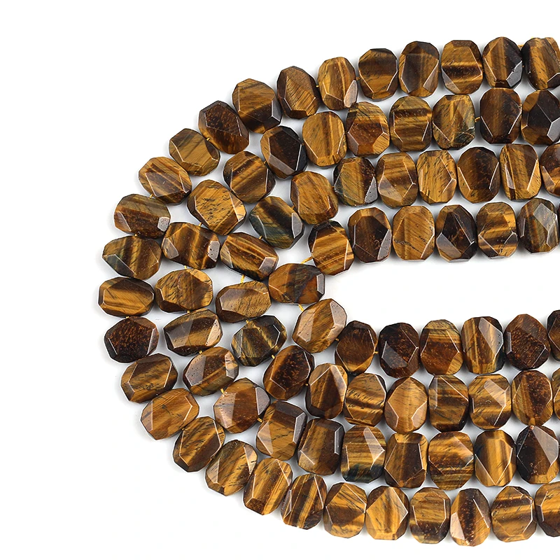 Wholesale Natural Tiger Eye Stone Beads Transverse Pore Denier Section Loose Beads for Jewelry Making DIY Bracelet 15x20mm