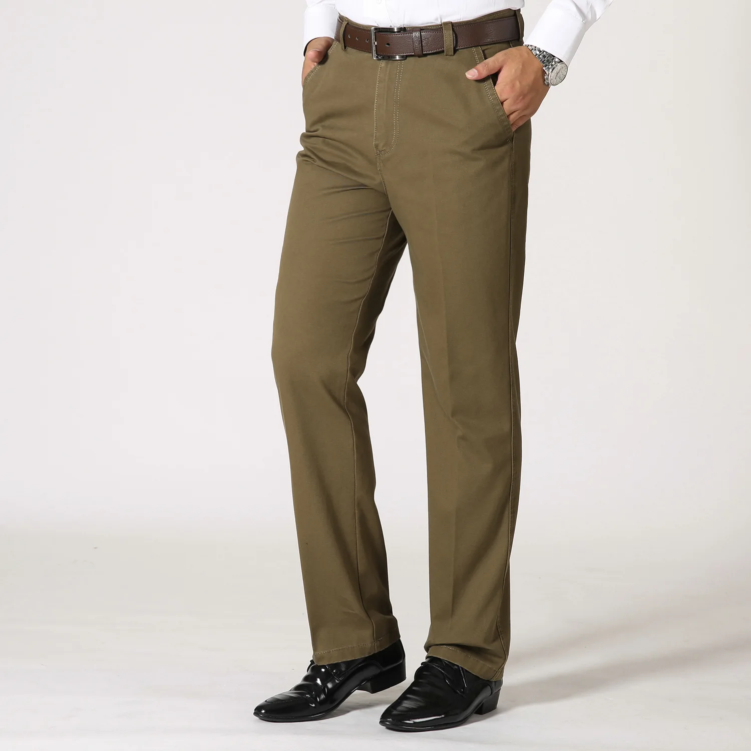 MRMT-pantalones holgados de algodón para hombre, pantalón largo recto de cintura alta, novedad de 2024