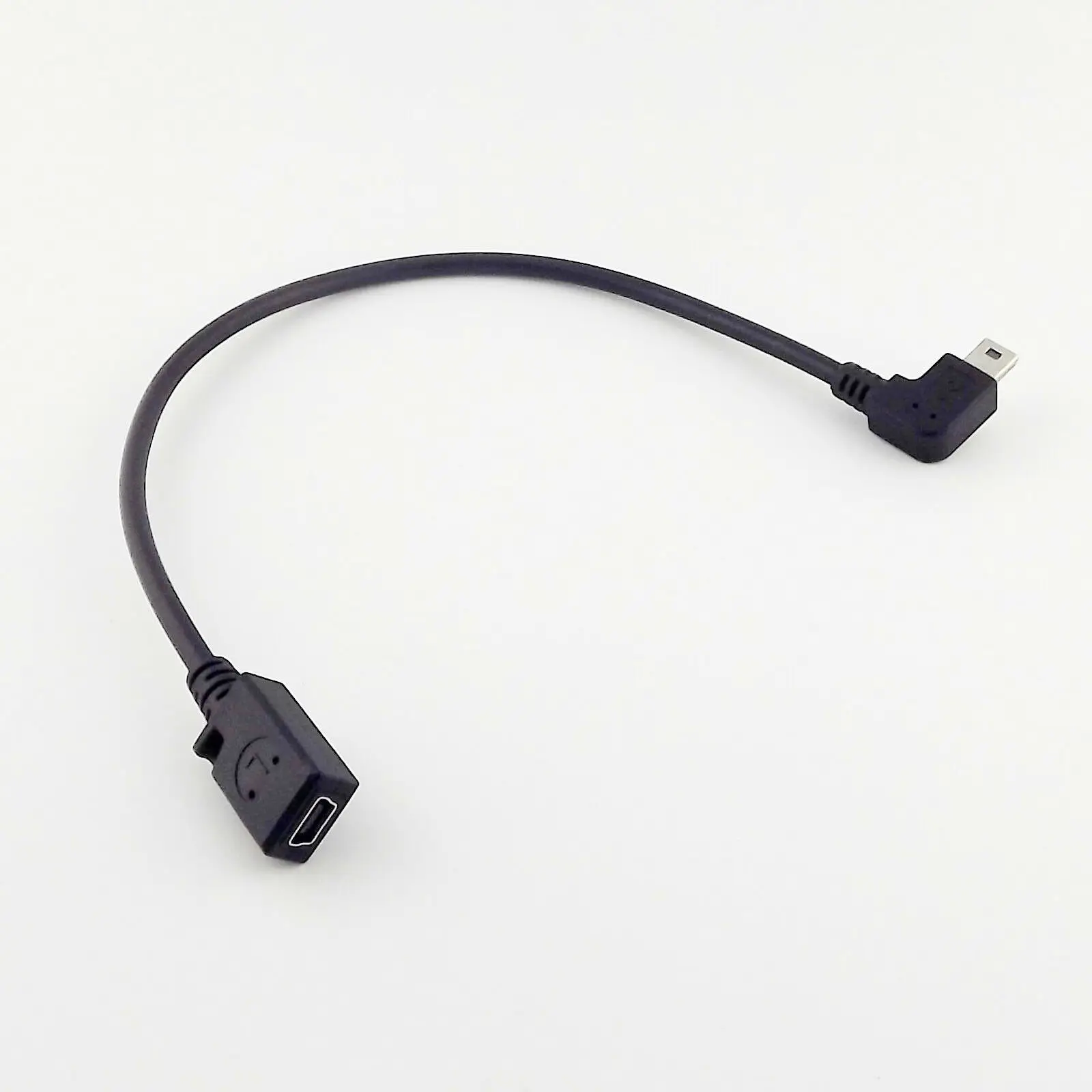 

10pcs Mini USB 5 Pin Female To Male Left Angled Extension Data Adapter Cable Cord 25cm