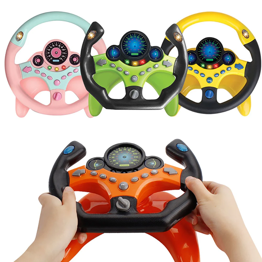 Electronic Simulation Steering Wheel With Light And Sound Early Education Puzzle Co-Pilot Sports Car Steering Wheel Toy Boy Gift