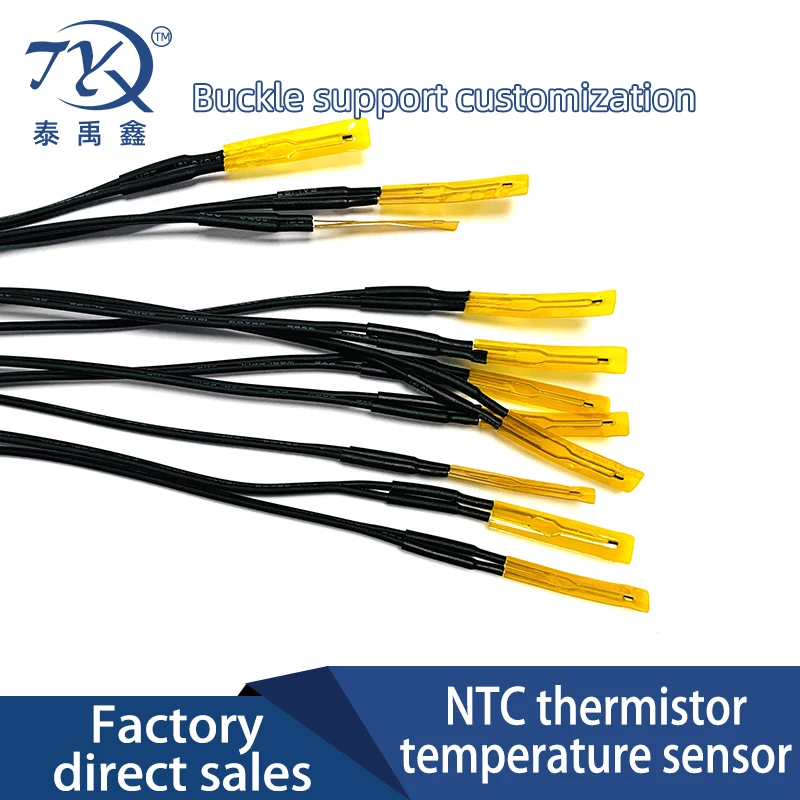 3PC Thin Film Thermistor 10K 100K Ohm Ntc 100k1%3950 NTC Sensor 0.3M Thermistor PVC Cable For 3D Print