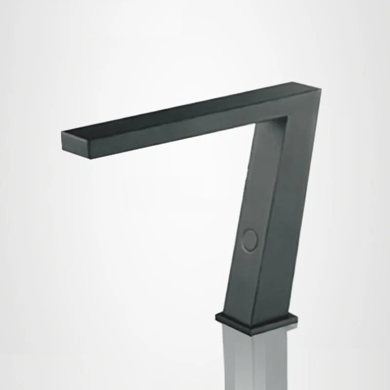 59# Brass Simplicity Deck Mounted Black Automatic Sensor Faucet Bathroom Basin Touchless infrared Faucet Hot Cold Sensor Tap