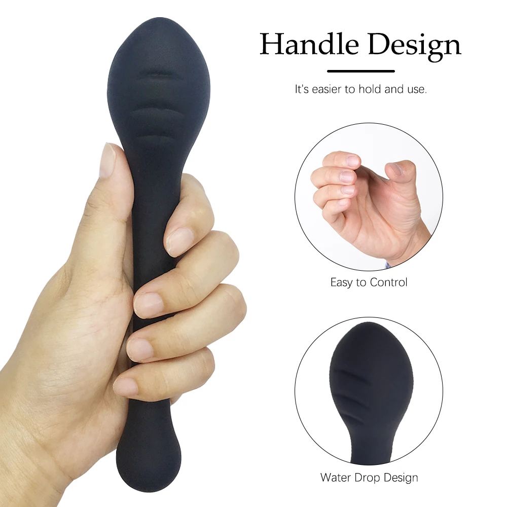 Soft Silicone Anal Beads Balls Handheld Butt Plug Dual Head Stimulation Anus Sex Toy Prostate Massage Female Vagina Masturbator